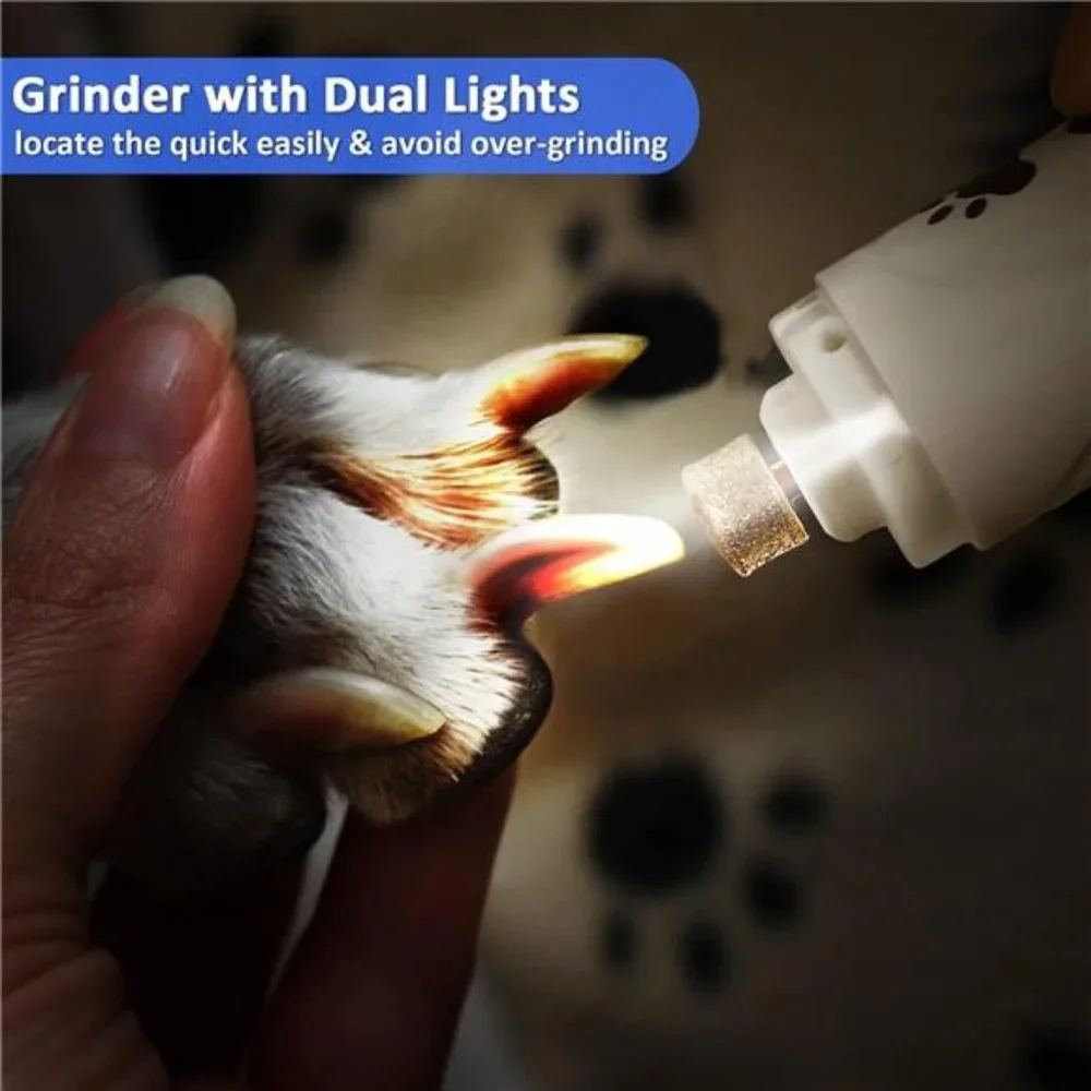Dog Nail Trimmers and Clippers Kit, Electric Pet Nail Grinder, Rechargeable,